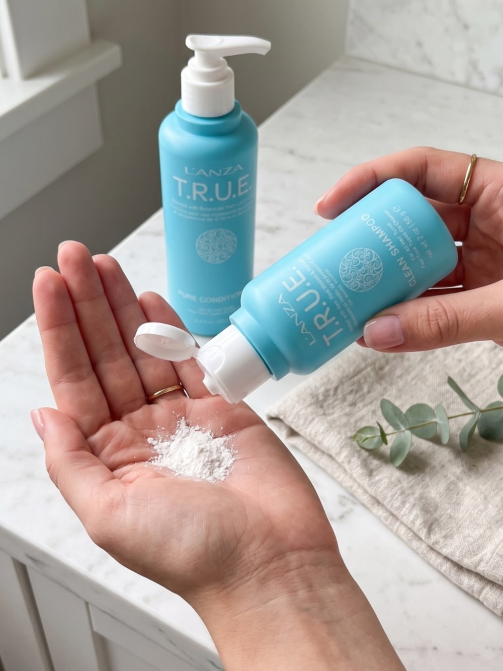 L'ANZA T.R.U.E. Pure Conditioner 8 oz + Clean Shampoo Powder 2 oz Set – Vegan